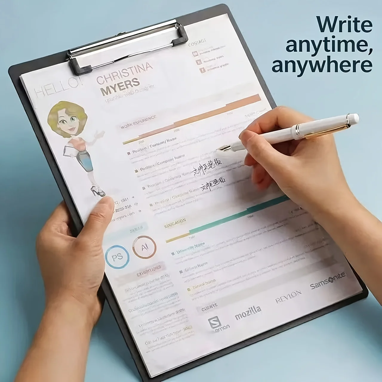 

5/10pcs, Multi-functional A4 Writing Board, Durable Office Folder And File Folder Set, Suitable for Use In Offices, Homes