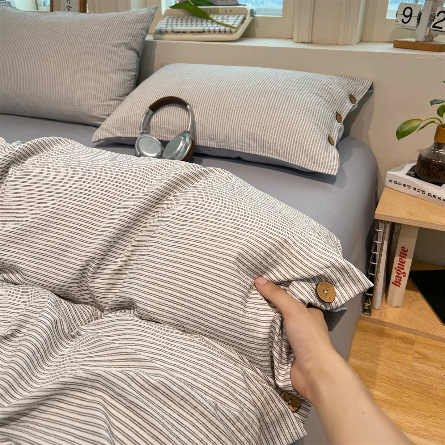 Bedding Sets and Components Double Bed Linen Sheet Full Comforter Duvet Cover 4pcs Student Dormitory 3pcs Jacquard All Seasons