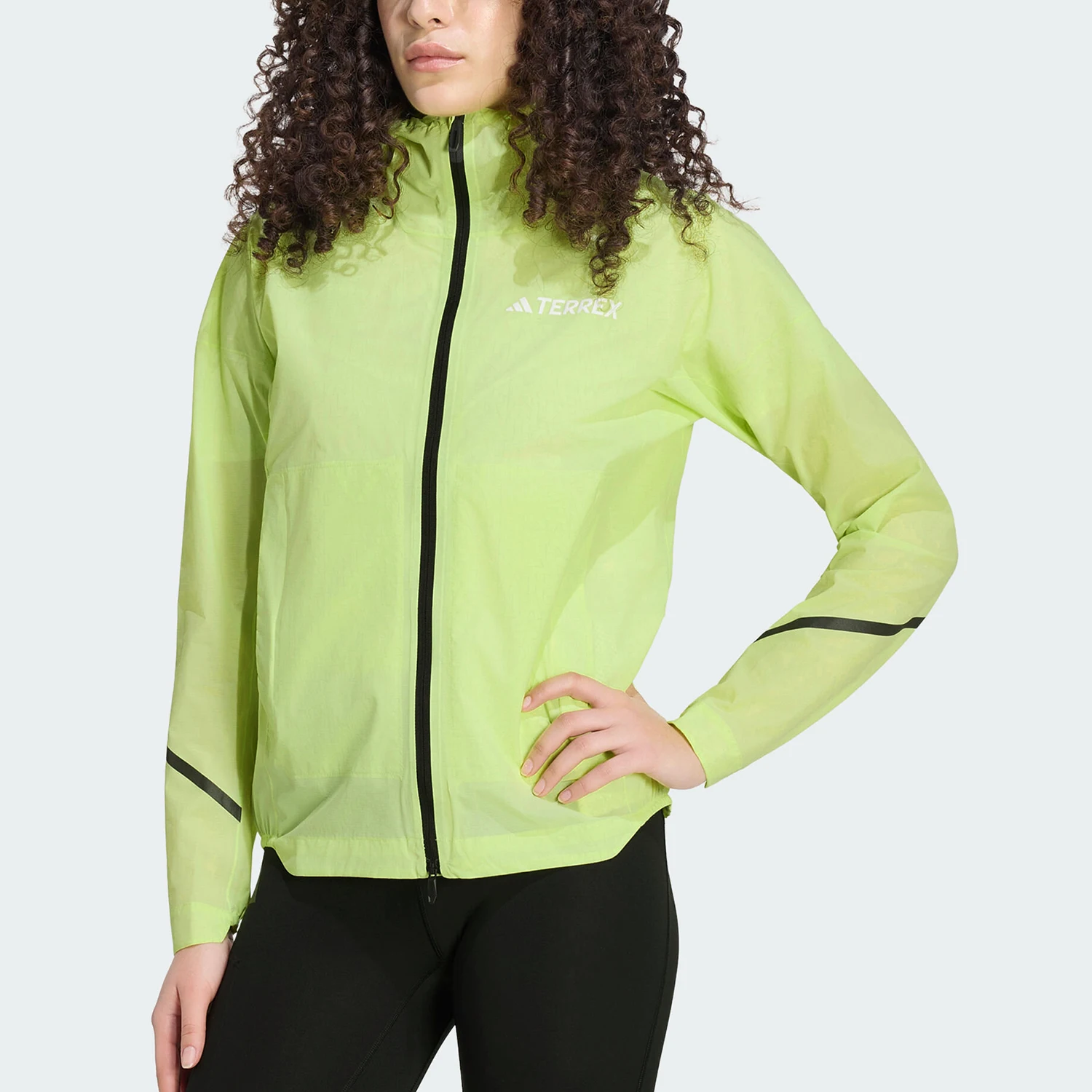 Adidas genuine women's outdoor hooded off-road zipper long sleeved jacket KG0014