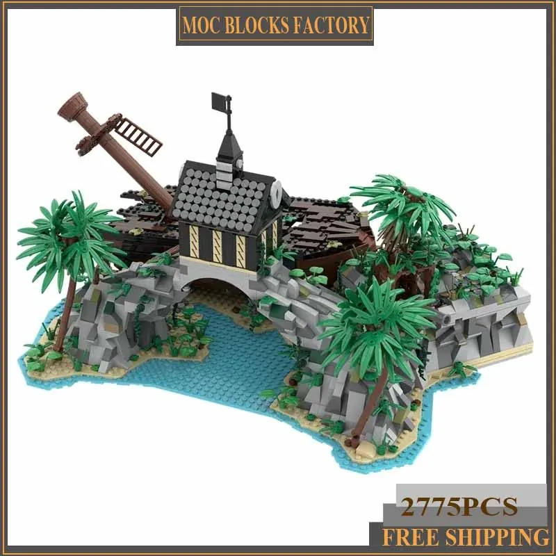 Street View Model Moc Building Bricks Dominica Pirate Beach Technology Modular Blocks Gifts Christmas Toys DIY Sets Assembly