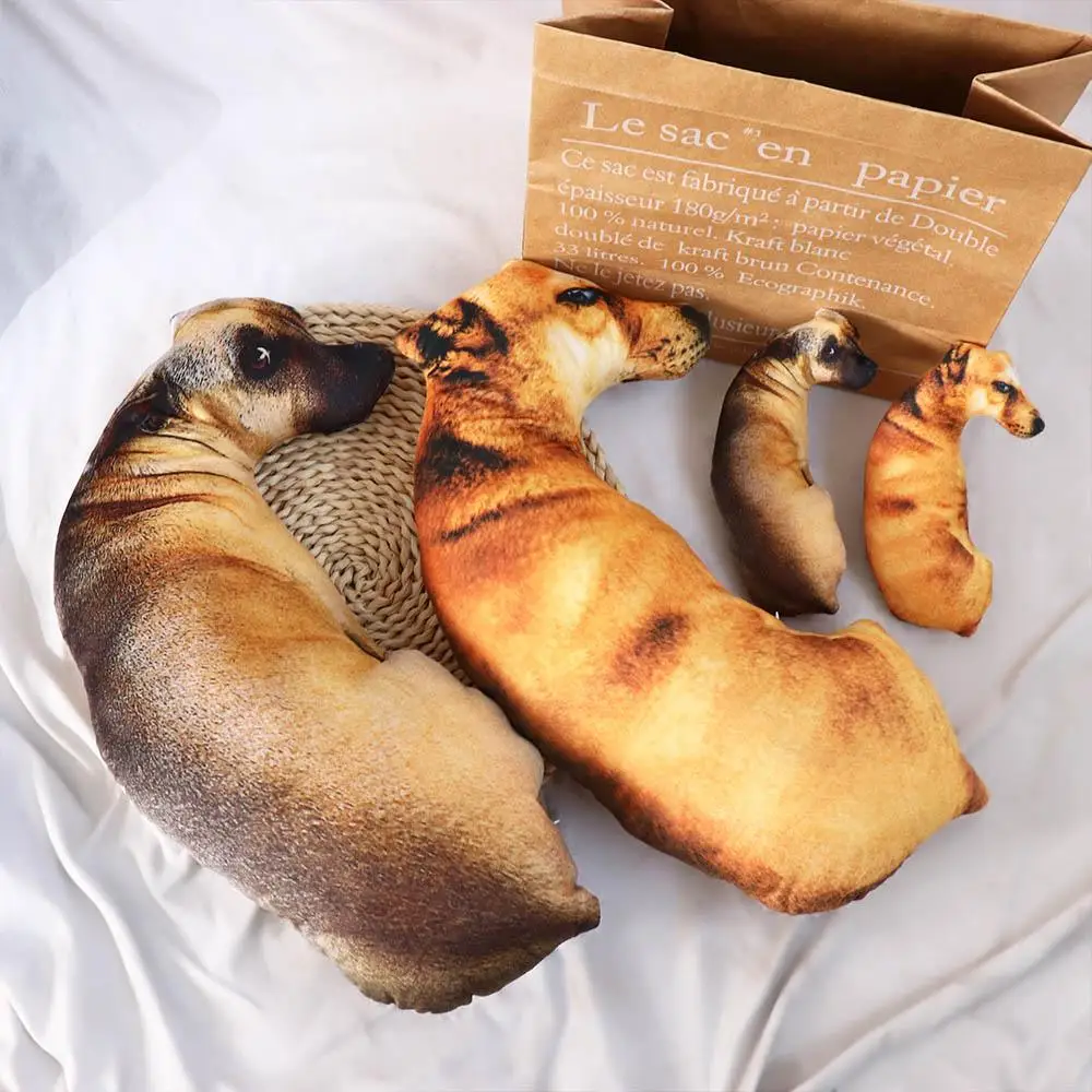 Hound-almohada de Animal realista 3D, almohada suave y creativa para perro, cojín de felpa para el hogar