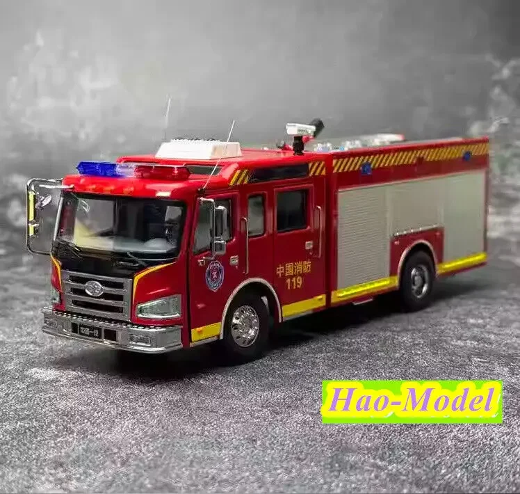 1:43 For FAW Fire truck model Alloy Diecast Metal Car model Boys Toys Kids Gifts Hobby Display Ornaments Collection Red Red