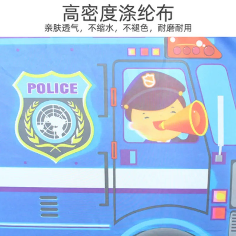 طوي لعبة اللعب منزل سيارة مطافئ حافلة الشرطة المنبثقة لعبة خيمة مسرح القماش هدية للأطفال مكافحة الحرائق نموذج Dopship هدية #3