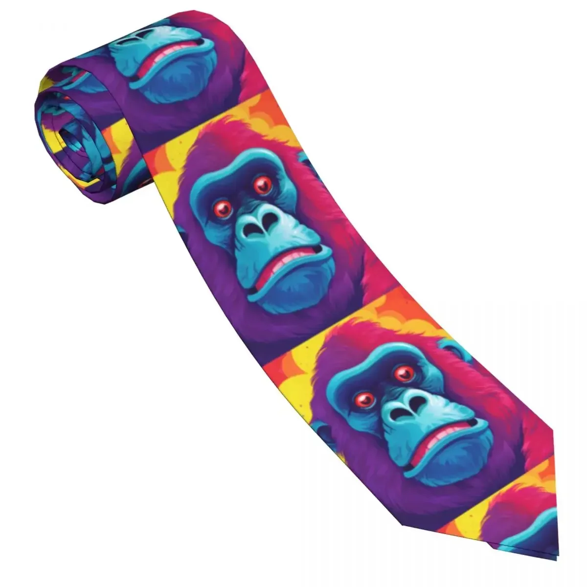 Casual Arrowhead Skinny Gorilla Portrait Necktie Slim Tie For Party Formal