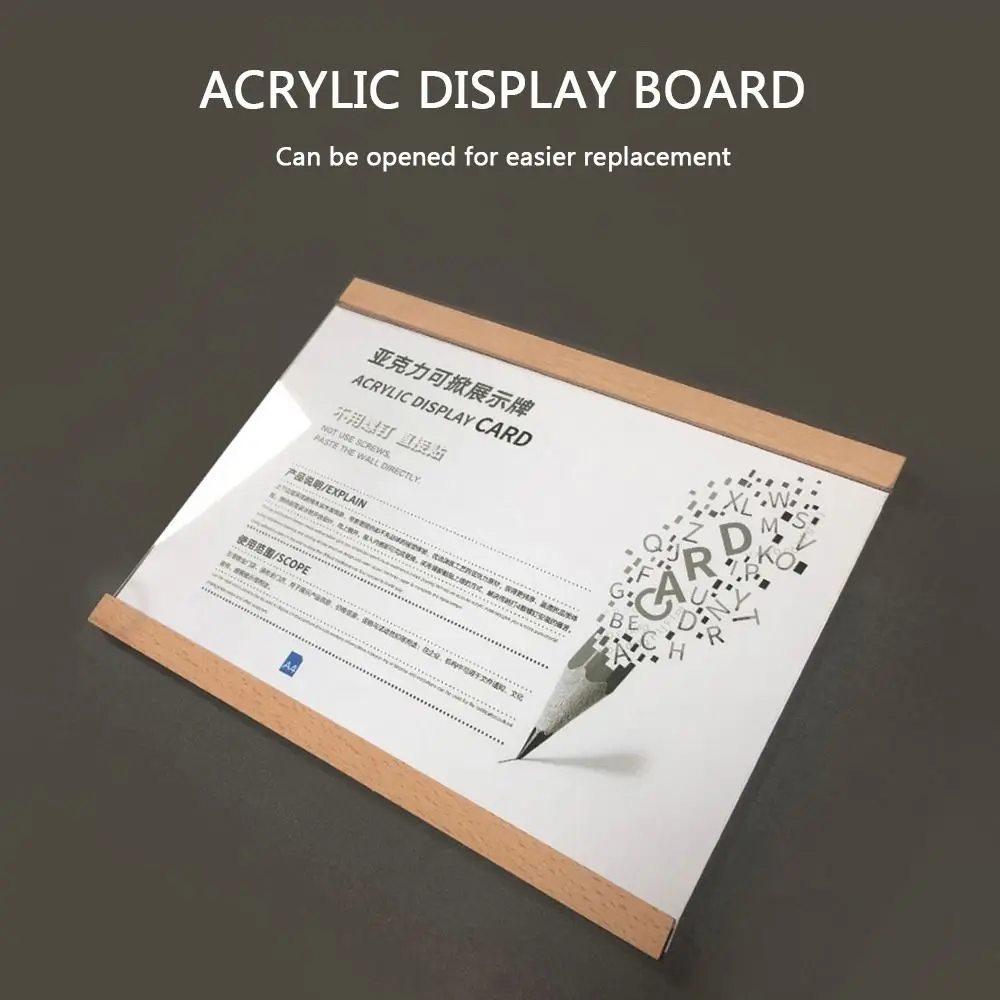 Durable Acrylic Display Frame A3/A4/A5 Magnetic Certificate Frame Wall Mounted Transparent Business License Frame