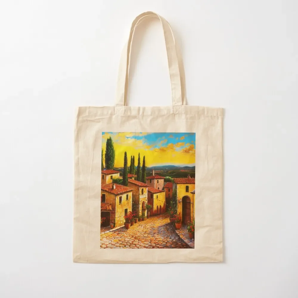 

Villages of Tuscany Tote Bag custom fabric bag Big bag tote woman