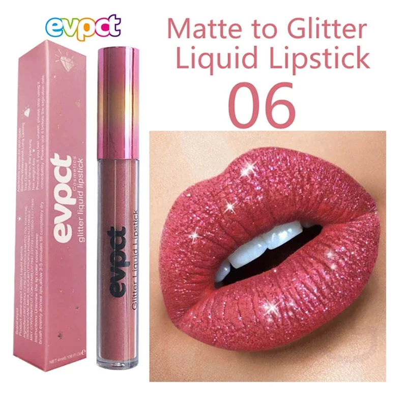 Waterproof Diamond Shimmer Glitter Lip Gloss 15 Colors Matte Glitter Liquid Lipstick Diamond Pearl Colour Lip Gloss Sexy Makeup