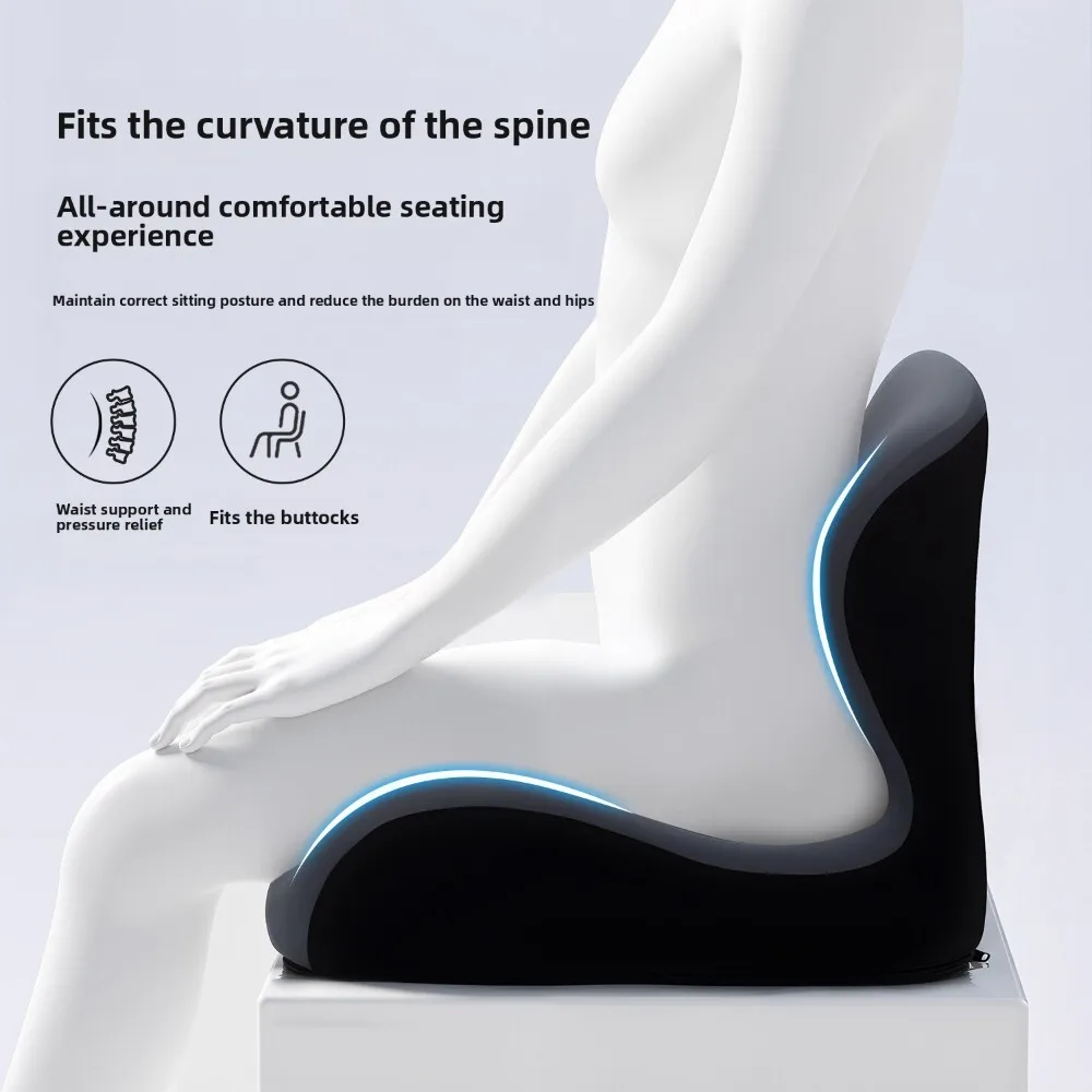 كرسي كسول من إسفنج الذاكرة للاستخدام في المكتب والنوم مع وسادة دعم خلفية مدمجة ومقعد مريح للطلاب والكبار