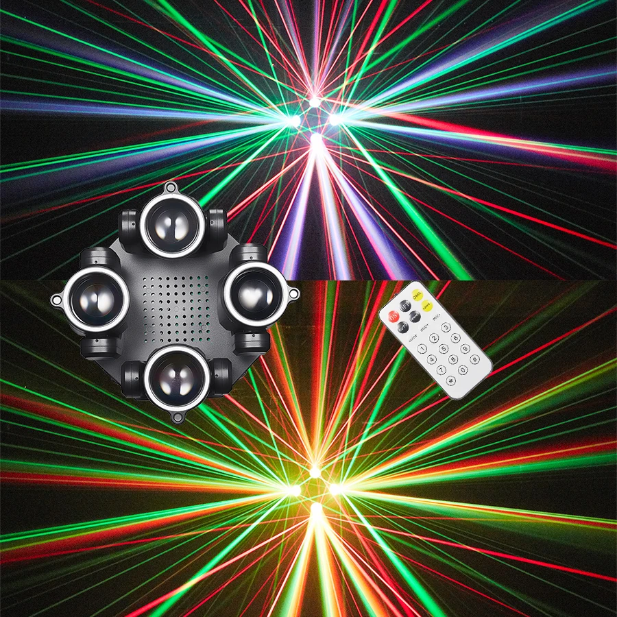 150W Laser Moving Head Beam Light RGBW 4-in-1 Effectlicht DMX512 Afstandsbediening DJ Disco Bar Dansvloer Kerstfeestlicht