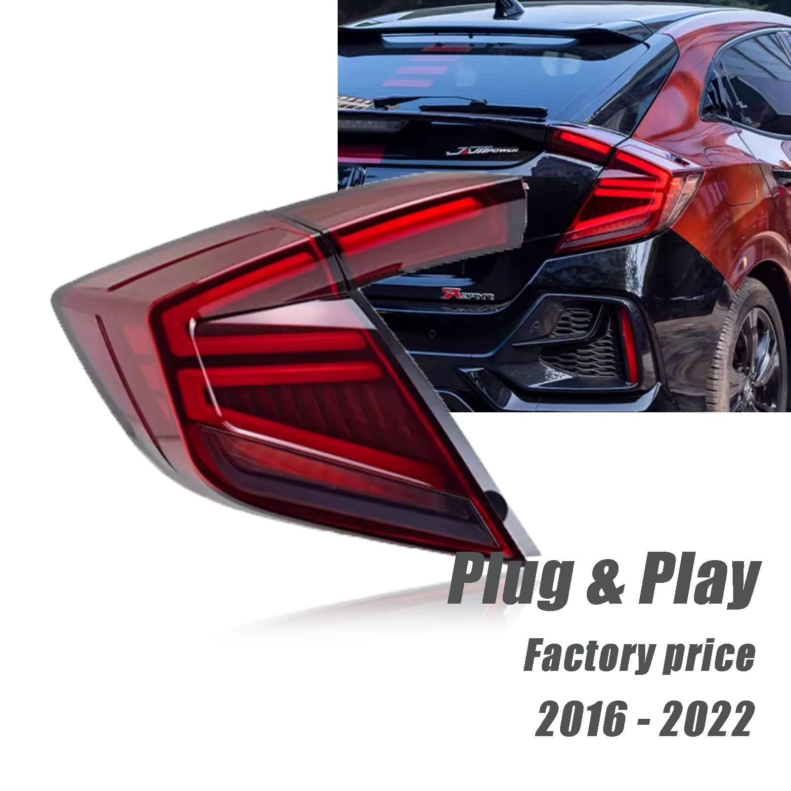 

HOSI Modified Taillights Led for honda civic 2016 Accessories for Honda CIVIC Hatchback 2016-2023