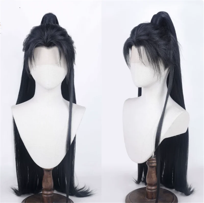 Already Styled Xiao Ce'an Anime Lace Cosplay Wigs Black Long Cosplay Hair Cos Props Gift