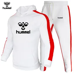 Men's HUMMEL Activewear Hooded Sweatshirt and Jogging Pants High Quality Gym Wear Fall/Winter Casual Hoodie 2024 Hot Sale