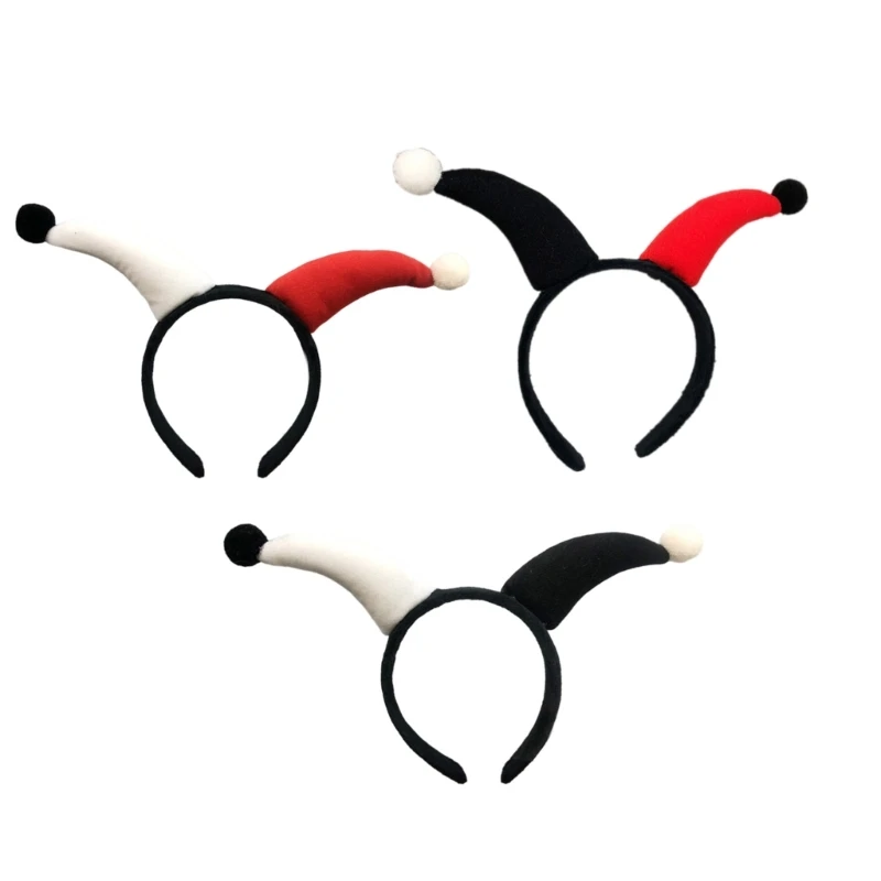 652f誇張されたピエロヘッドバンドの楽しいホーンヘアフープハロウィーンドレッシングアップイベント