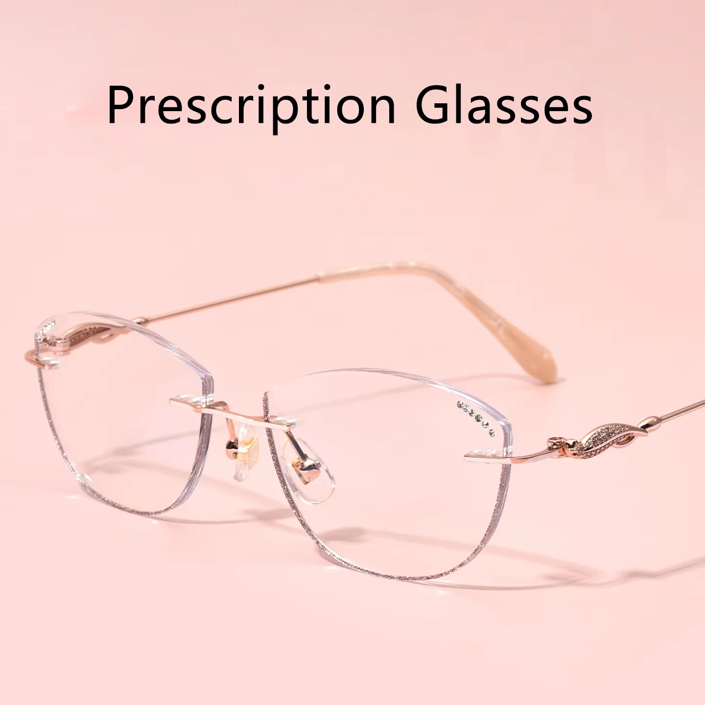 AOLIYA Rimless Women's Eyeglass myopia hyperopia astigmatism Optical  Prescription Glasses Blue light blocking