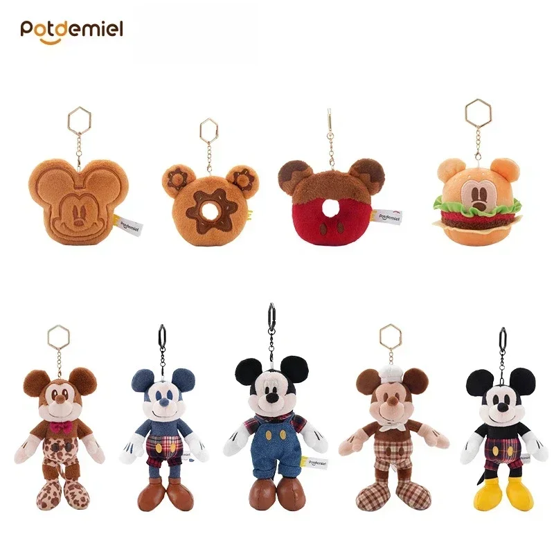 Classic Hot Anime Genuine Micky Mouse Plush Dolls Keychains Small Pendant Bag Hangings Christmas Birthday Gifts