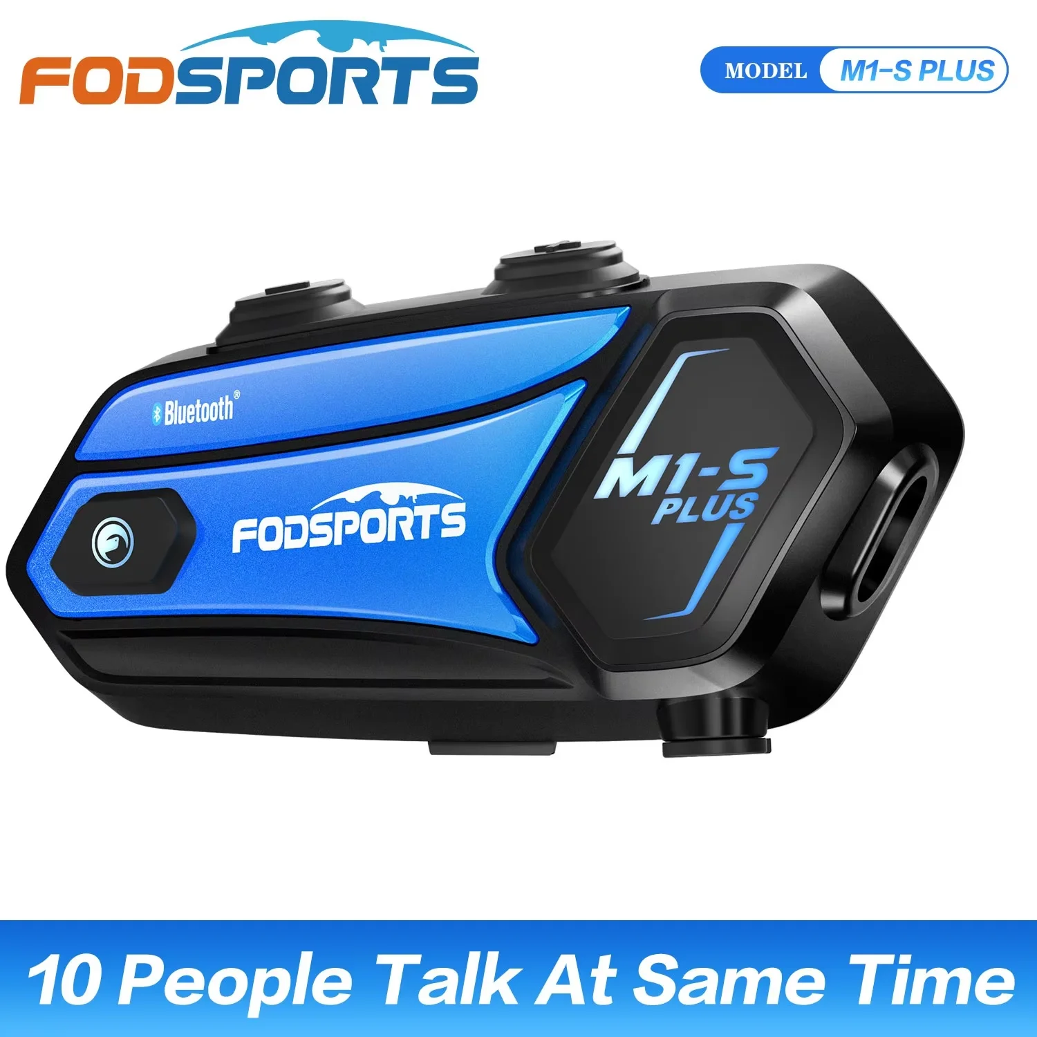 Fodsports M1-S Plus intercom moto casque bluetooth interphone moto, 10 pilotes 2000M, radio FM, partage de musique.