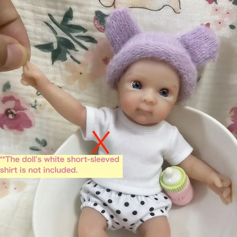 15CM Mini Bettie Full Solid Silicone Reborn Baby Doll Washable Body Girl Adorable 6 Inch Silicone Doll Birthday Christmas Gift - view 4