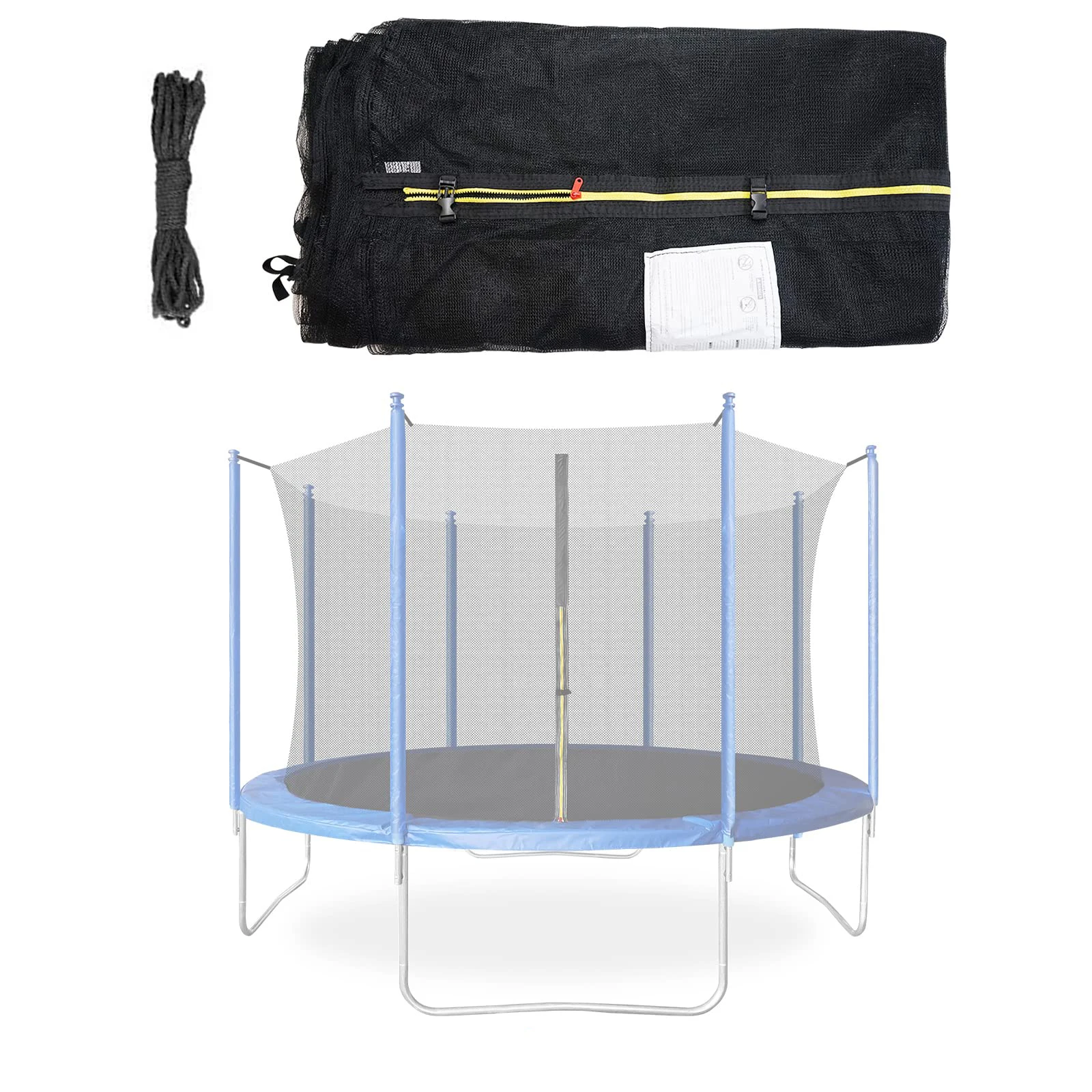 Replacement Trampoline Safety Net Enclosure for Round Frame Trampolines, Breathable and Weather-Resistant Trampoline Net