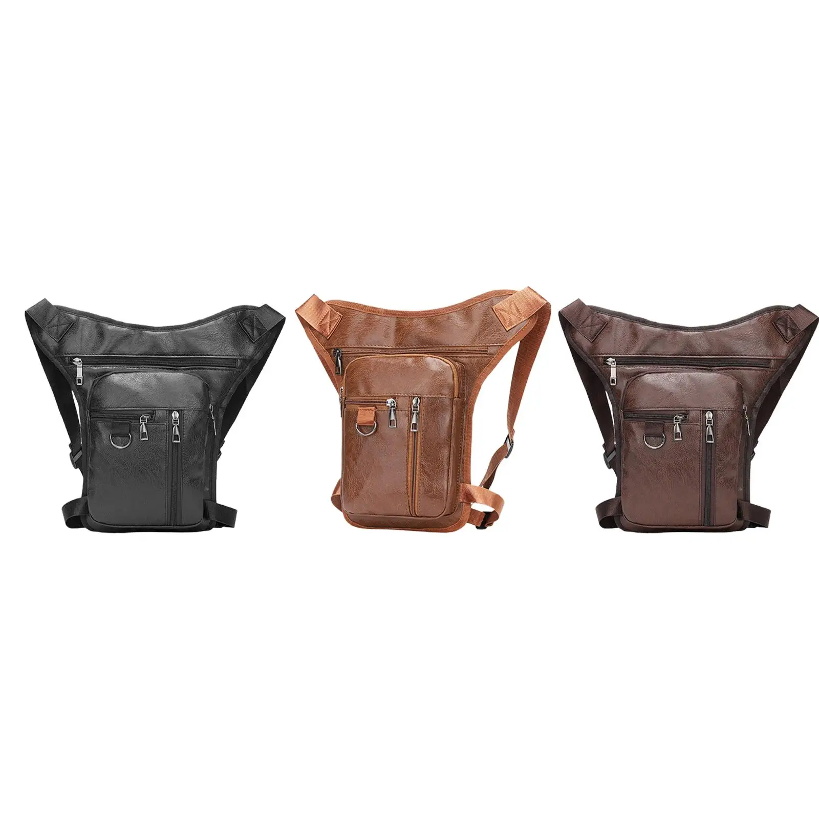 Thigh Drop Leg Bag for Motorbike Ride PU Leather Scratch Resistant Leg Pouch