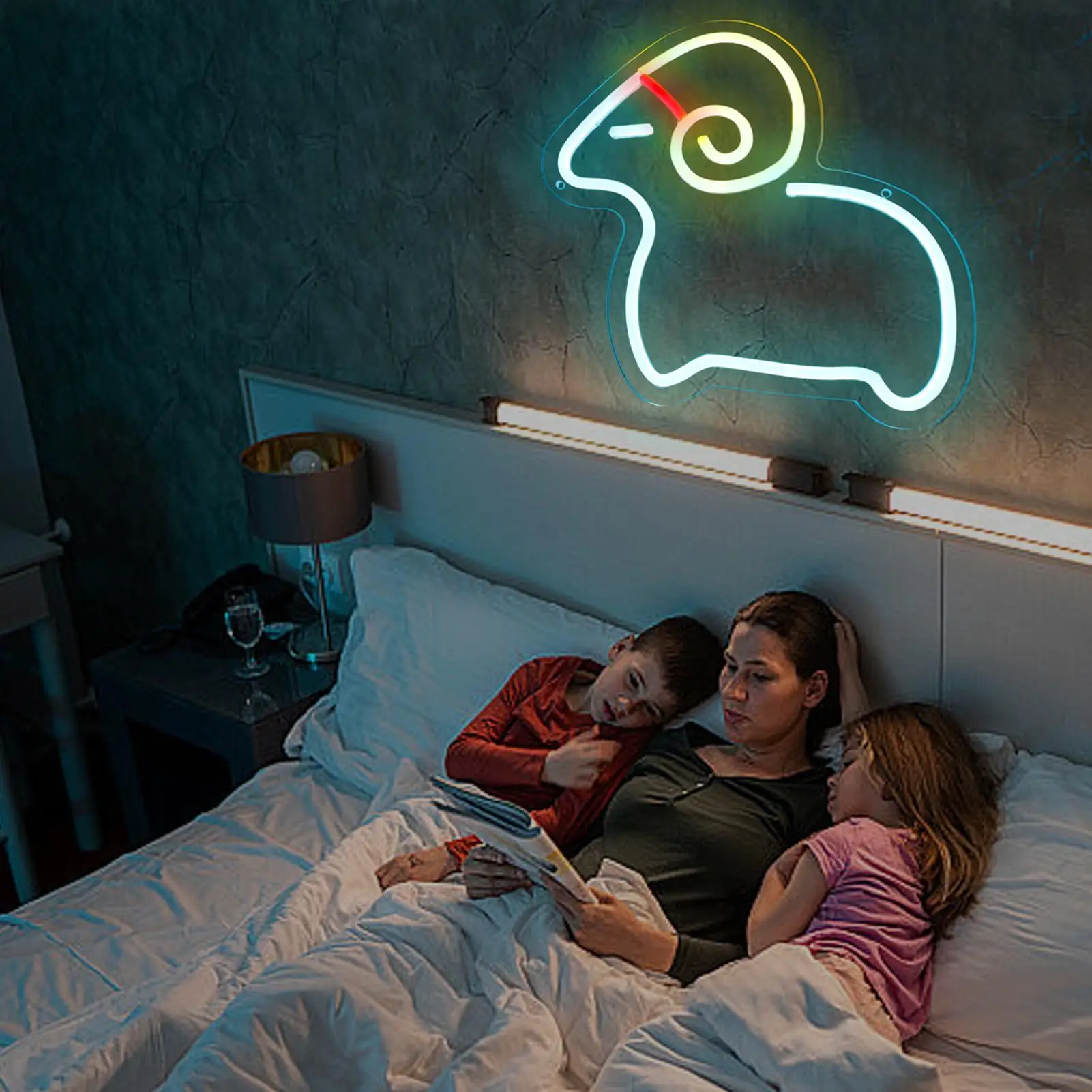 Goat Neon Sign, Suitable for Farm Theme, Children's Room or Personalized Space, USB Powered, with Dimmable Switch