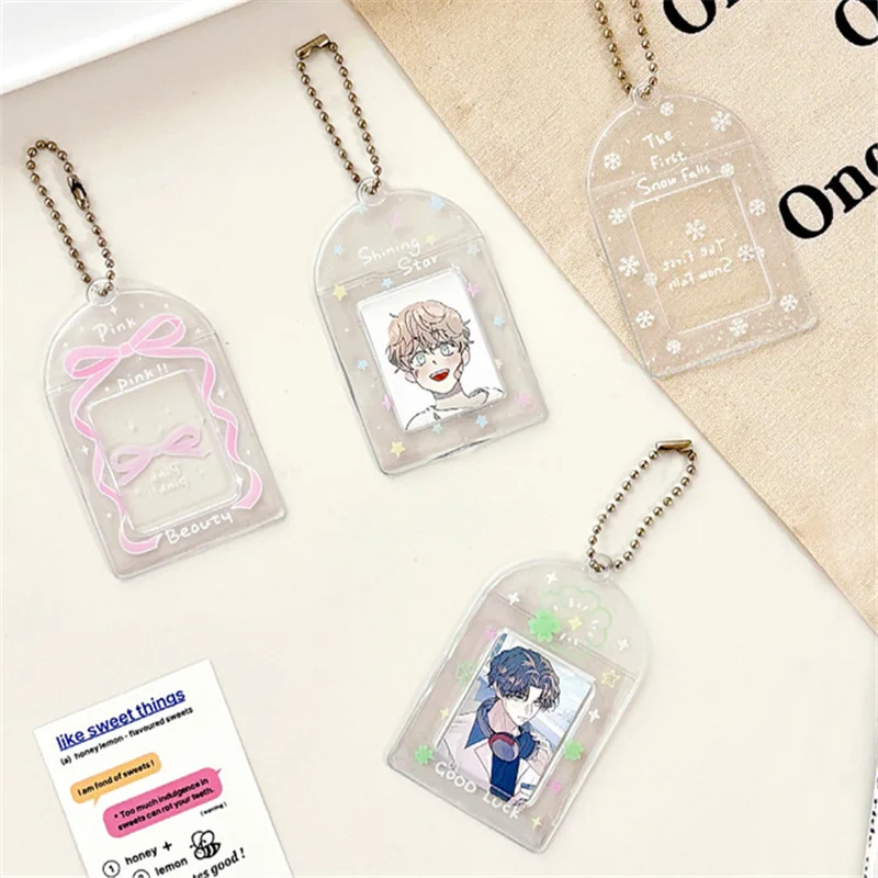 1 Inch Transparent ID Photo Card Holder Mini Postcard Decorative Frame Idol Album Photo Card Holder Collectible Card Display