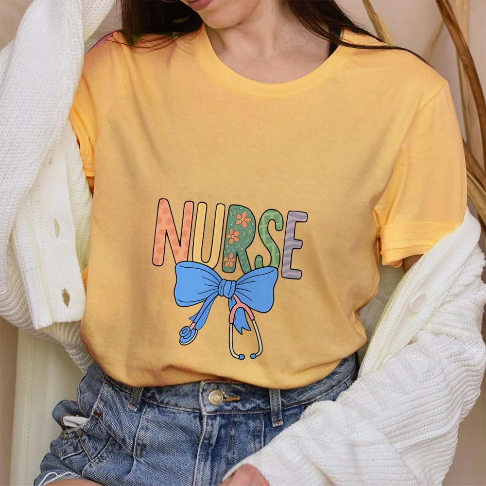 

Korean Popular Bow Print T-shirt Women Summer 2025 New 100% Cotton Short Sleeve Loose Casual T-shirt Girl Y2k Top Clothing