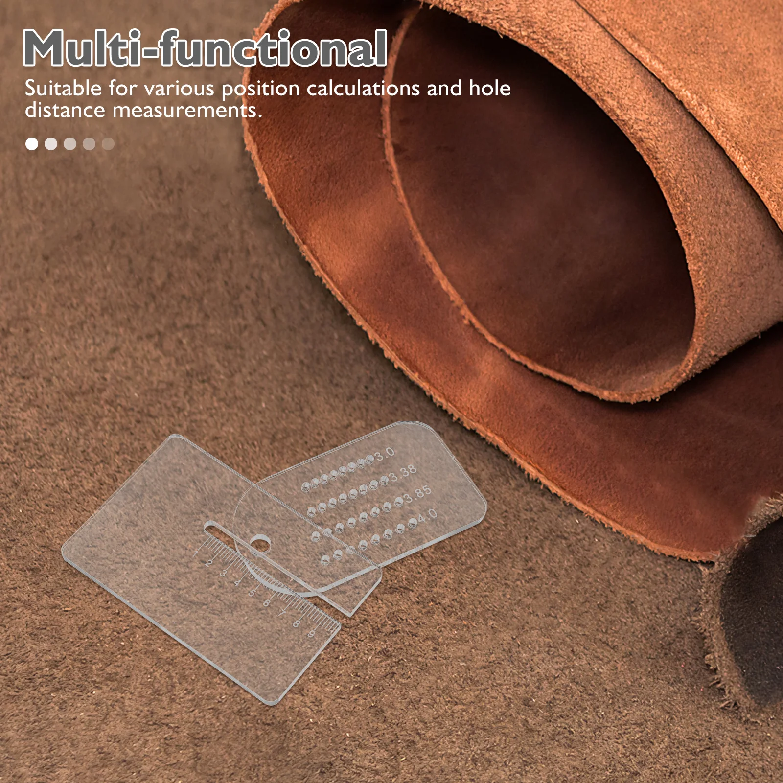 

2Pcs Stitching Spacing Ruler Multifunctional Hole Punch Guide Precision Distance Tool for Efficient DIY Leatherworking