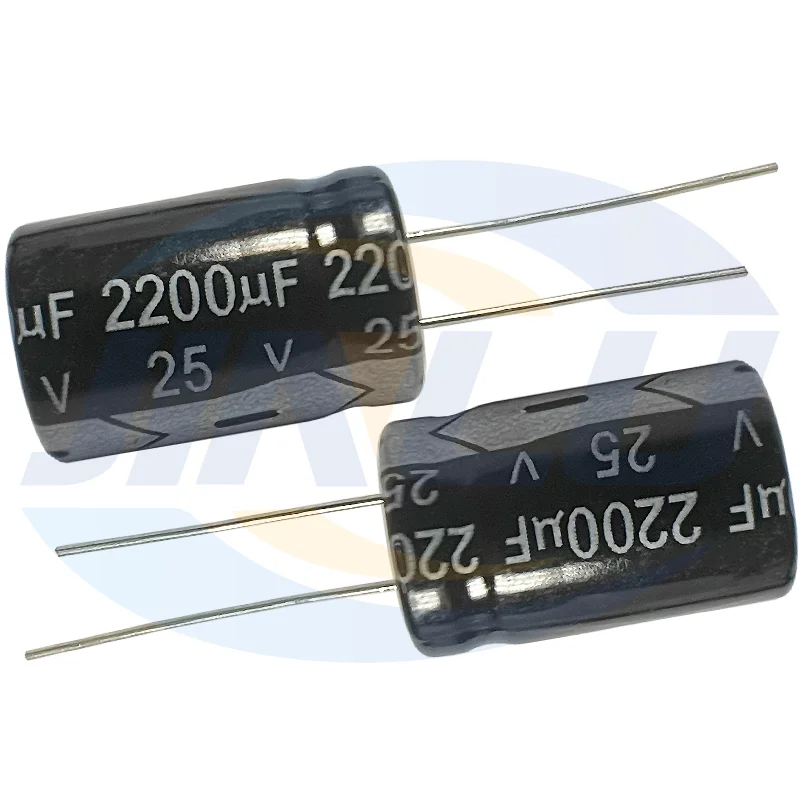 10pcs 25V2200uf 13x20mm Aluminum Electrolytic Capacitor 2200uf25v 25v 2200uf 25wv 2200mf 25vdc 2200FD 25v2200mf 2200mf25v