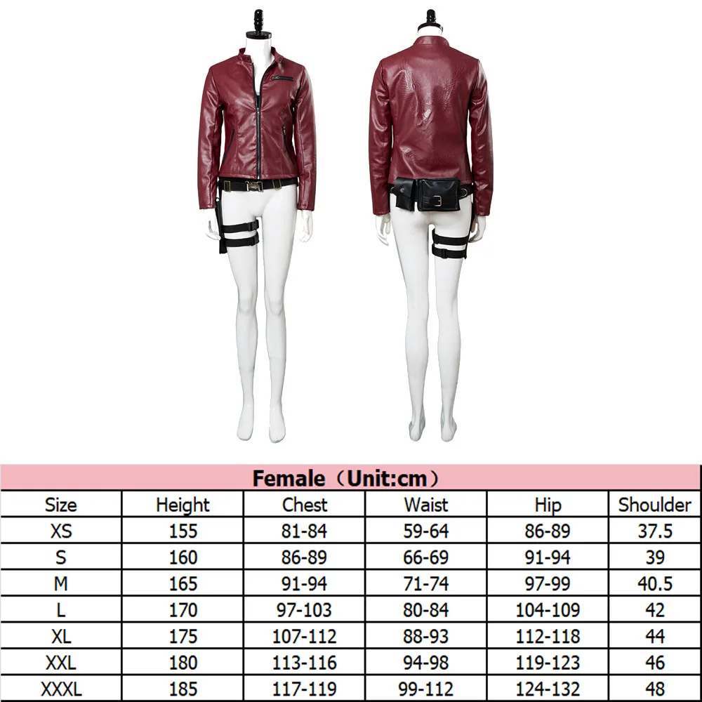 Claire Redfield Cosplay Party Disguise Jacket Coat Belt Costume Resident 2 Halloween Carnival Adult Women Girls Suit