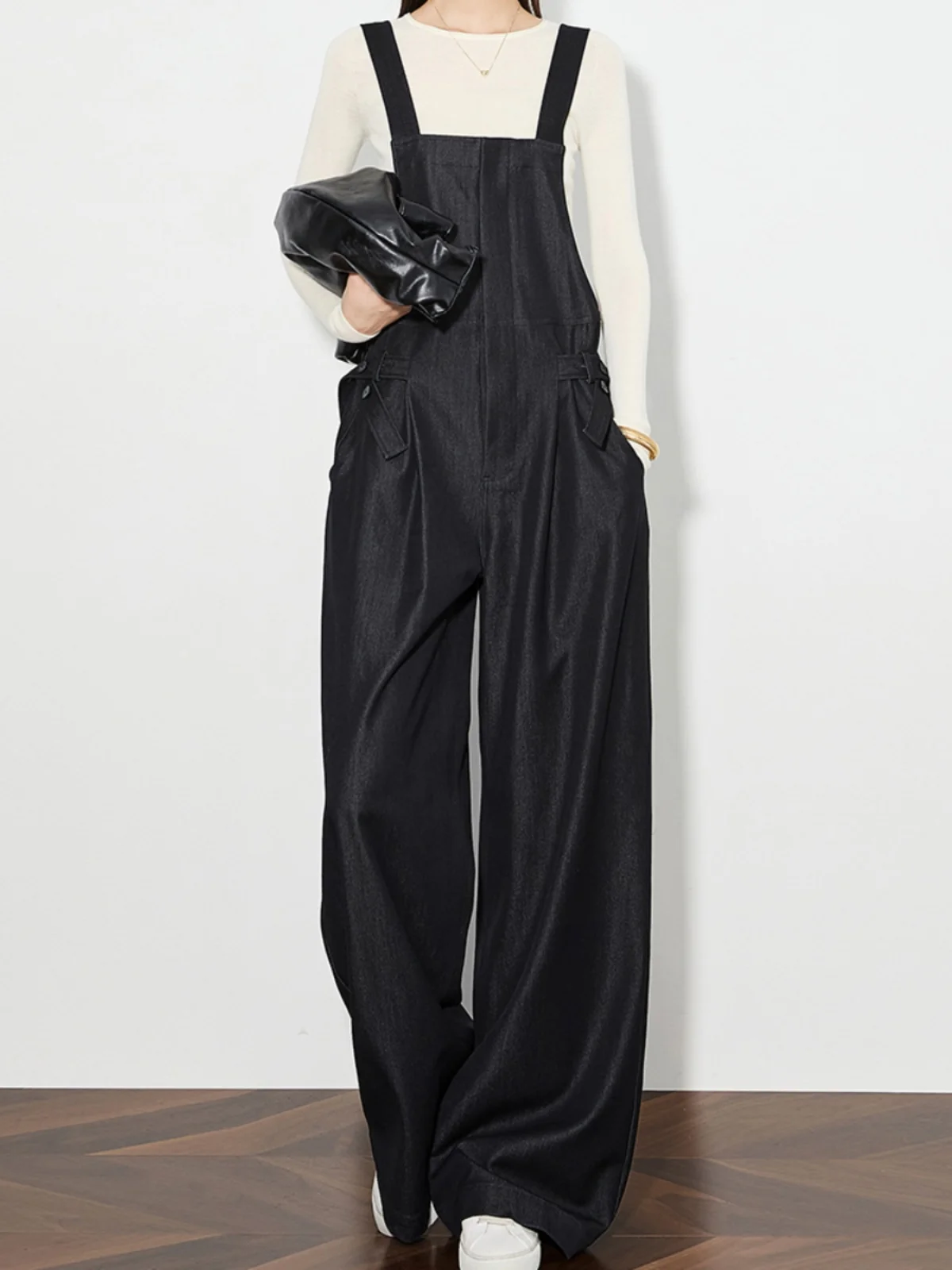 

Джинсовый комбинезон FEVMI Bla в пол, свободного кроя, с широкими штанинами, женские брюки больших размеров, с высокой талией, на пуговицах, из полиэфирного волокна