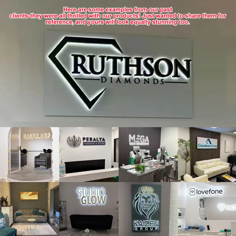 Custom LED Illuminated Signs 3D Metal Letters Business Logo Backlit Signage Channel Storefront Sign For Outdoor Dropshipping