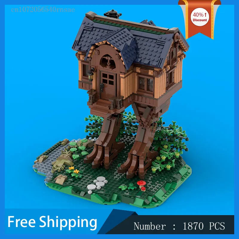 MOC Bouwstenen Boomhut Model DIY Bakstenen Scène Architectuur Monteren Speelgoed Verjaardagscadeau Kerstcadeaus Collectie