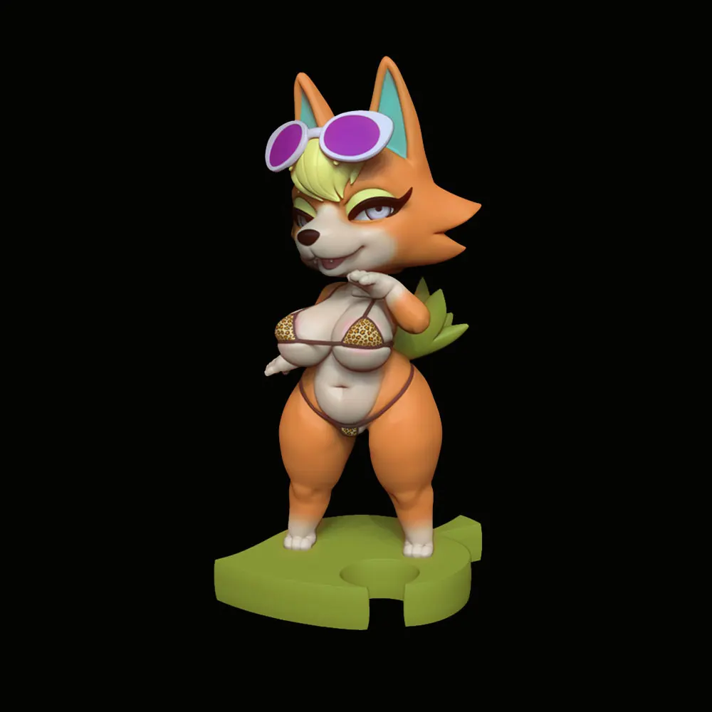 1/24 Foxy Wolfy Nsfw Anime Character Statue Gk Miniature 3D Printed Gray Model Figurine DIY Doll Model Unassembled and Unpainted