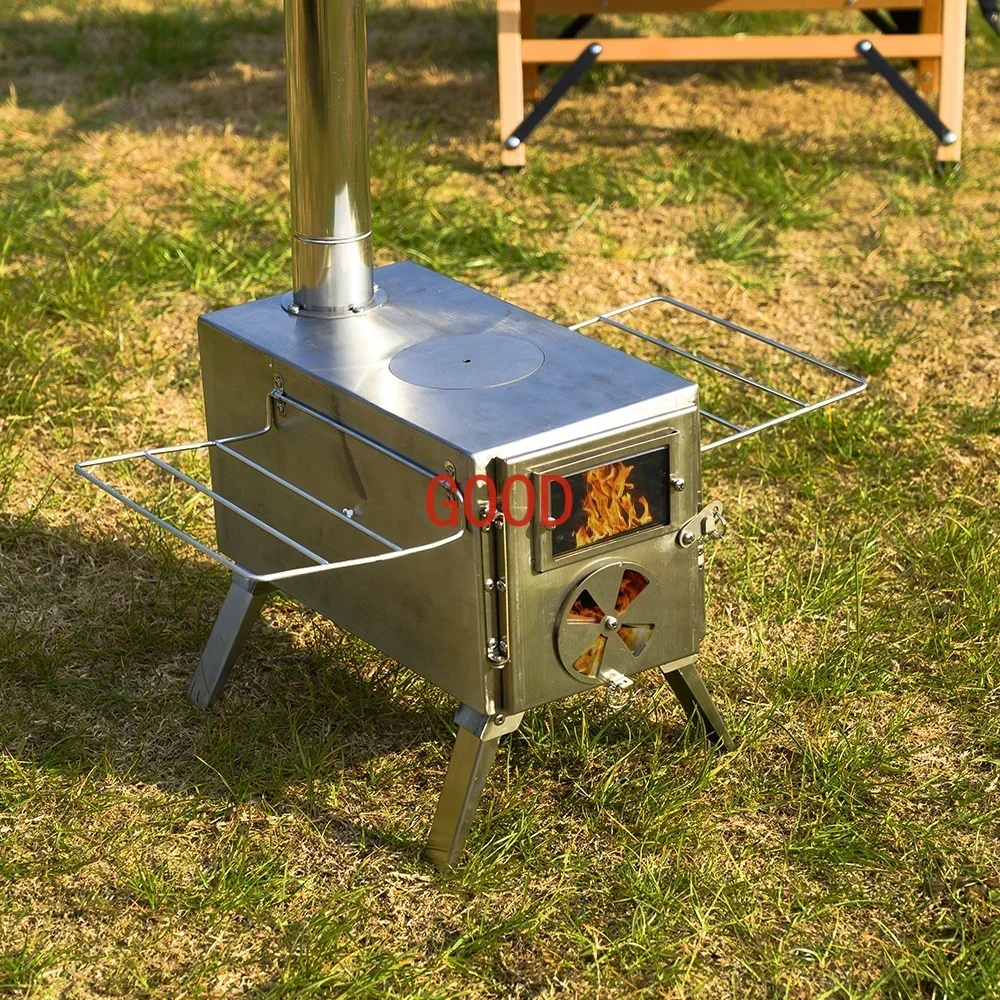 New Design  Light Stainless Steel Burning Family Portable Stove Outdoor Camping Wood Stove