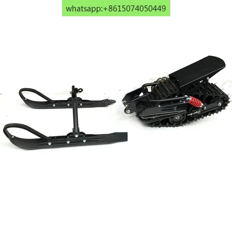 

Modified snowmobile, two-wheeled motocross parts, track wheels, snow rockers, rubber tracks, drive wheels