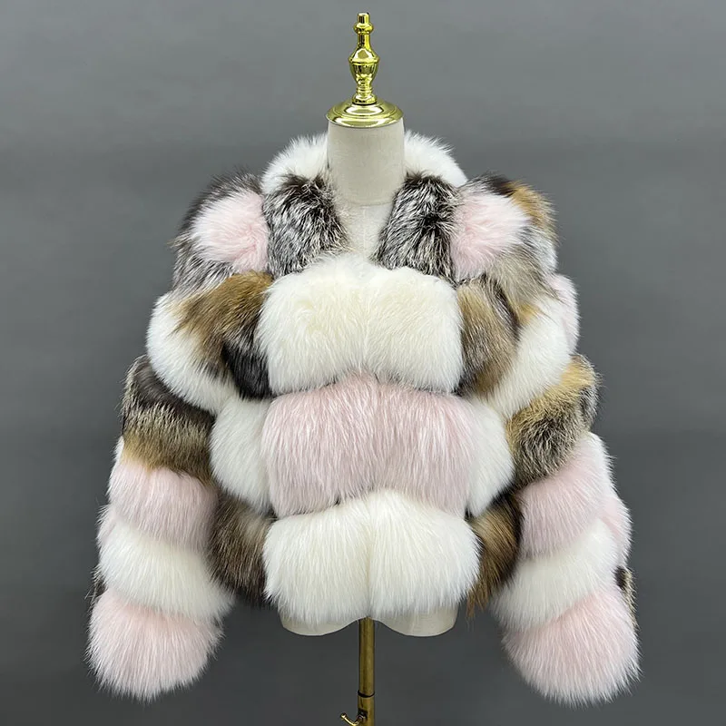 Women Winter Coats Warm Fox Fur Coats Real Natural Fox Fur Coat Fur Coat Thick Jackets V-neck New Arrival