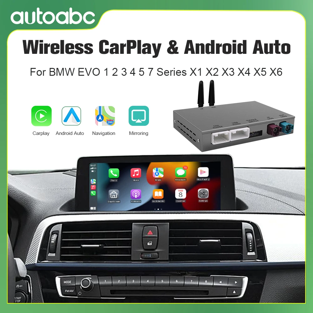 Autoabc Wireless Carplay Android Auto X3 X5 G11 G38 With EVO ID5/ID6 System Head Unit Decoder Airplay Mirroring
