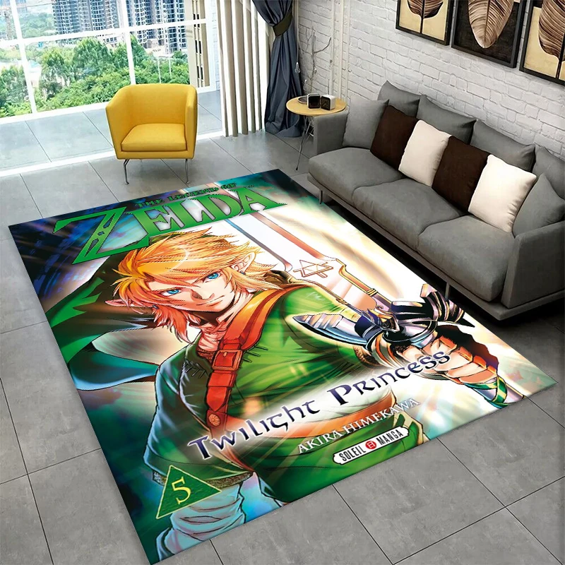 Classic Game Z-Zelda Cartoon Link Carpet Rug for Playroom Bedroom Living Room Sofa Home Decor,kid Area Rug Non-slip Floor Mat