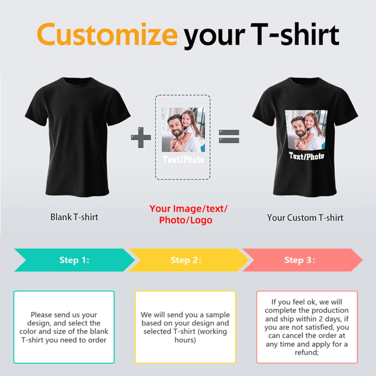 Custom T Shirt Print Men Women Short Sleeve 100% Cotton O Neck Tshirts Customized Your Own Design Printed Tees Tops Unique gifts