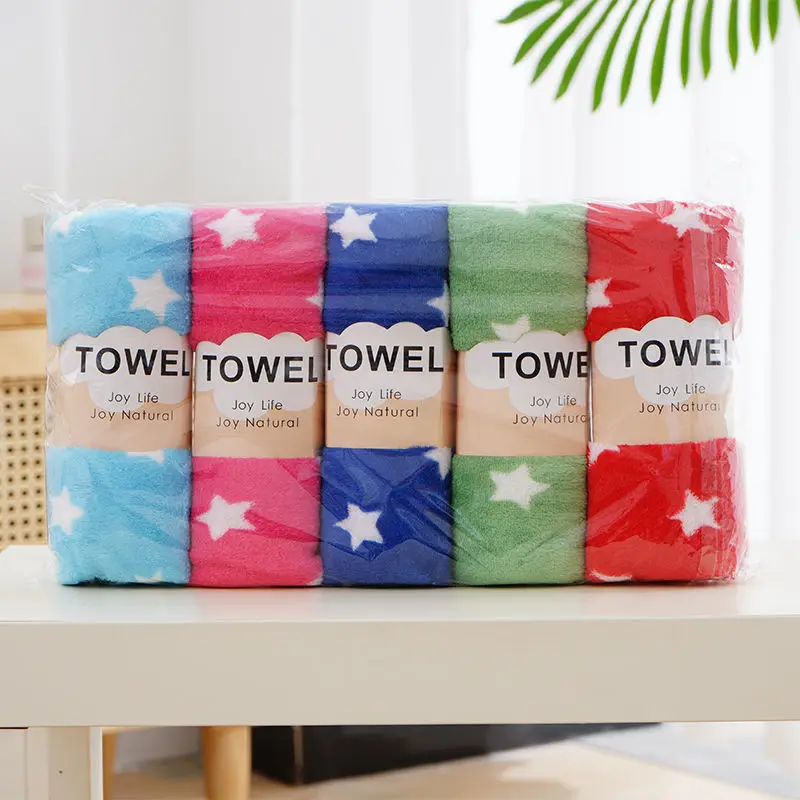 

5pc Microfiber Towel Towel Household Bathroom Quick-Drying Hair Towel Hand Towel Can be Hung Absorbent Couple Towel 35*75cm