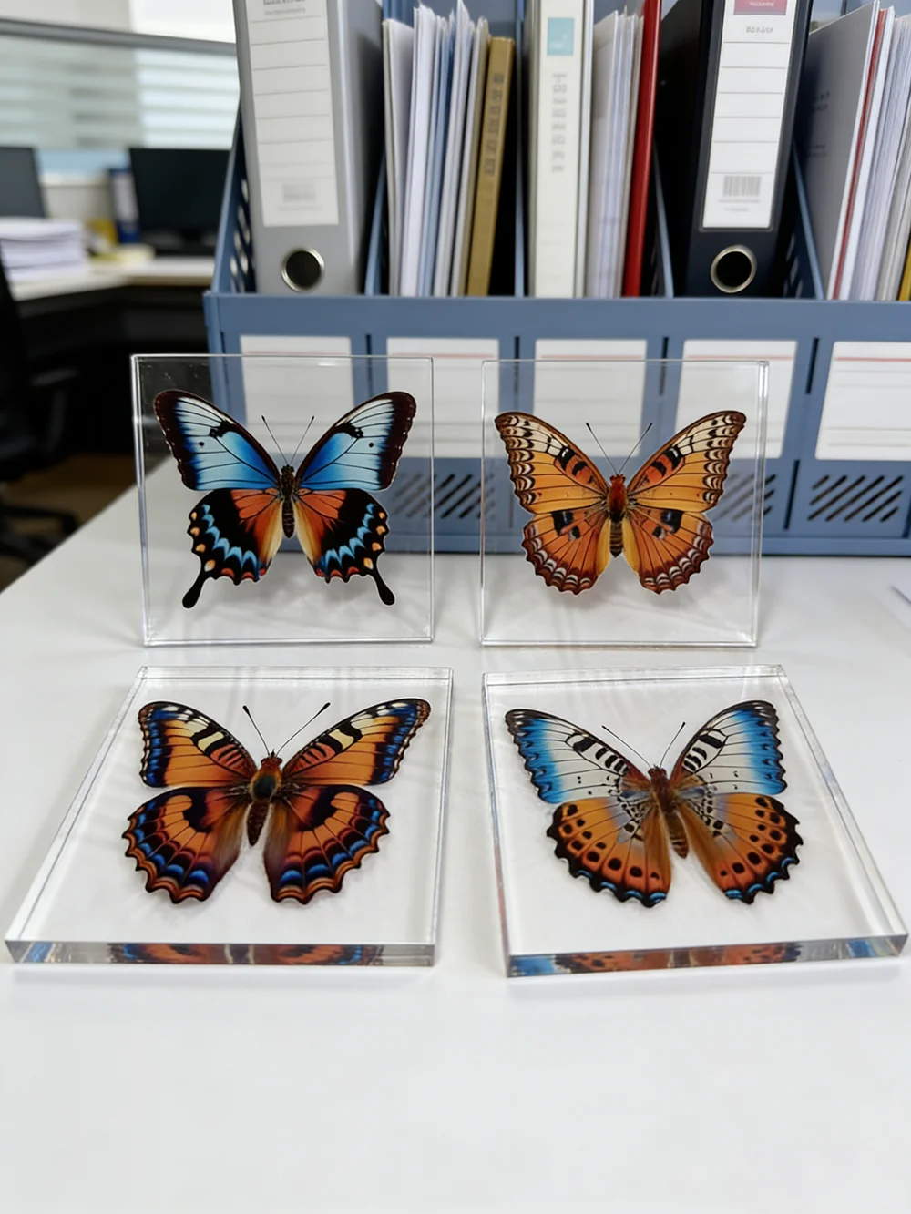 1 Stück Handgefertigtes Schmetterlings-Exemplar als Schreibtischdekoration, Kleine Ornament-Deko für Zuhause, Geschenk für Kinder und Mädchen – Detail 6