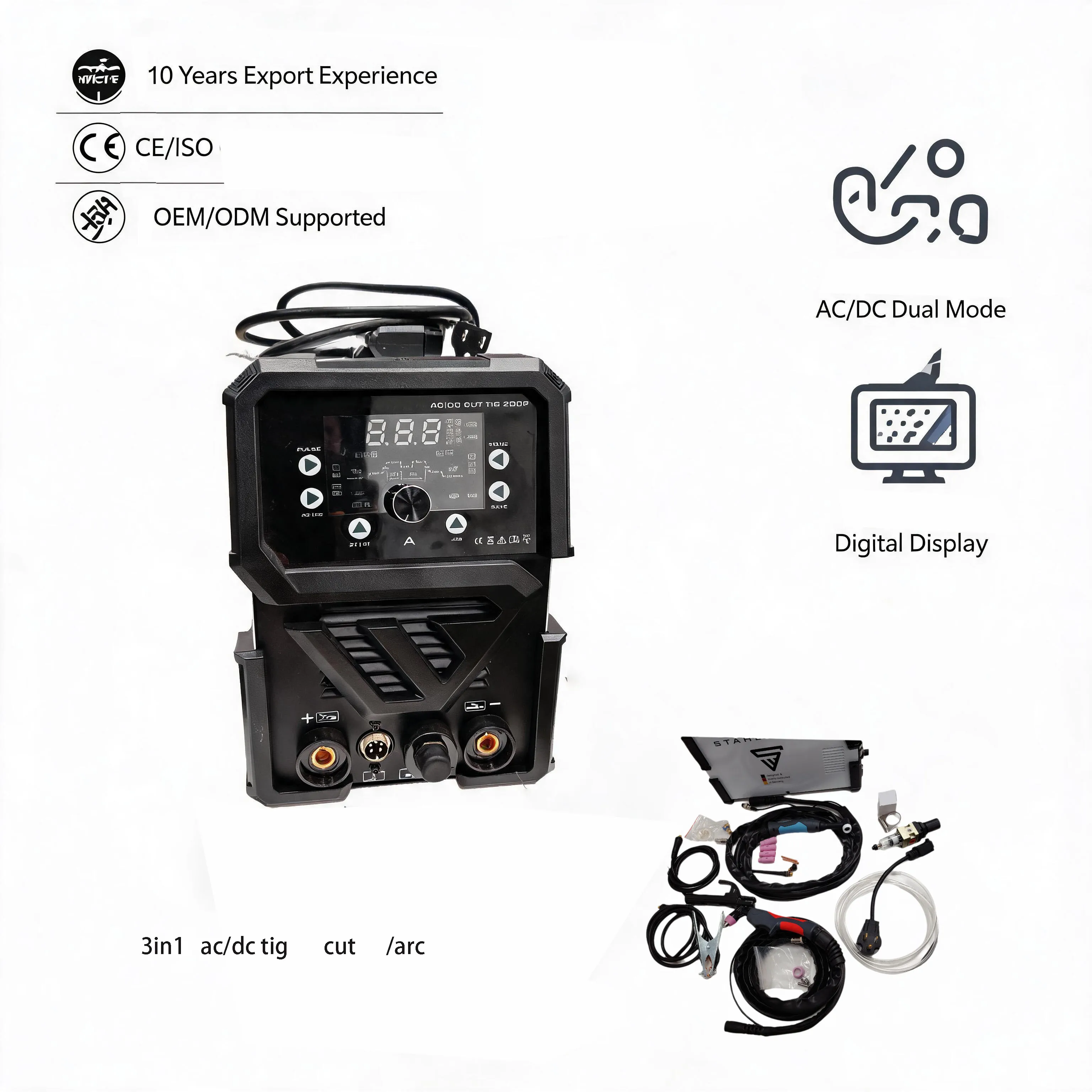 Dual Voltage 110/220V AC/DC ARC TIG CUT Welders Compact Portable Welding Machine for Aluminum CUTTIG200P