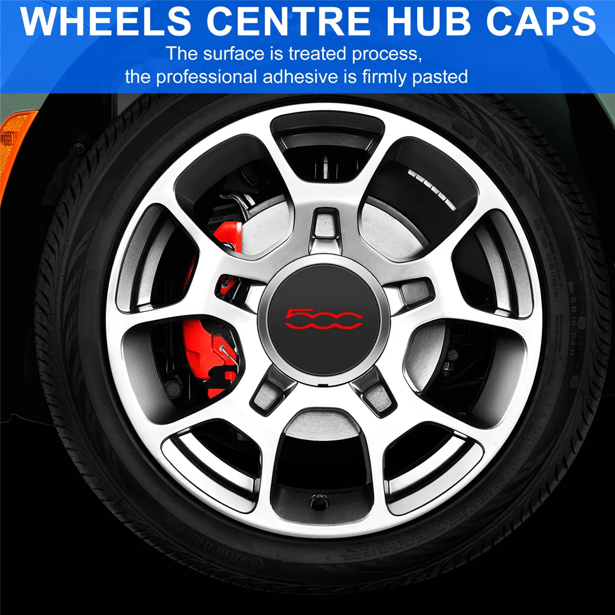 4 ชิ้น 133 มิลลิเมตร Hubcap สําหรับ Fiat 500 ล้อศูนย์ Hub Caps ชุด 68078419 เครื่องปรับอากาศ 68078421 ฝาครอบกันฝุ่น AC 51884863   สีแดง