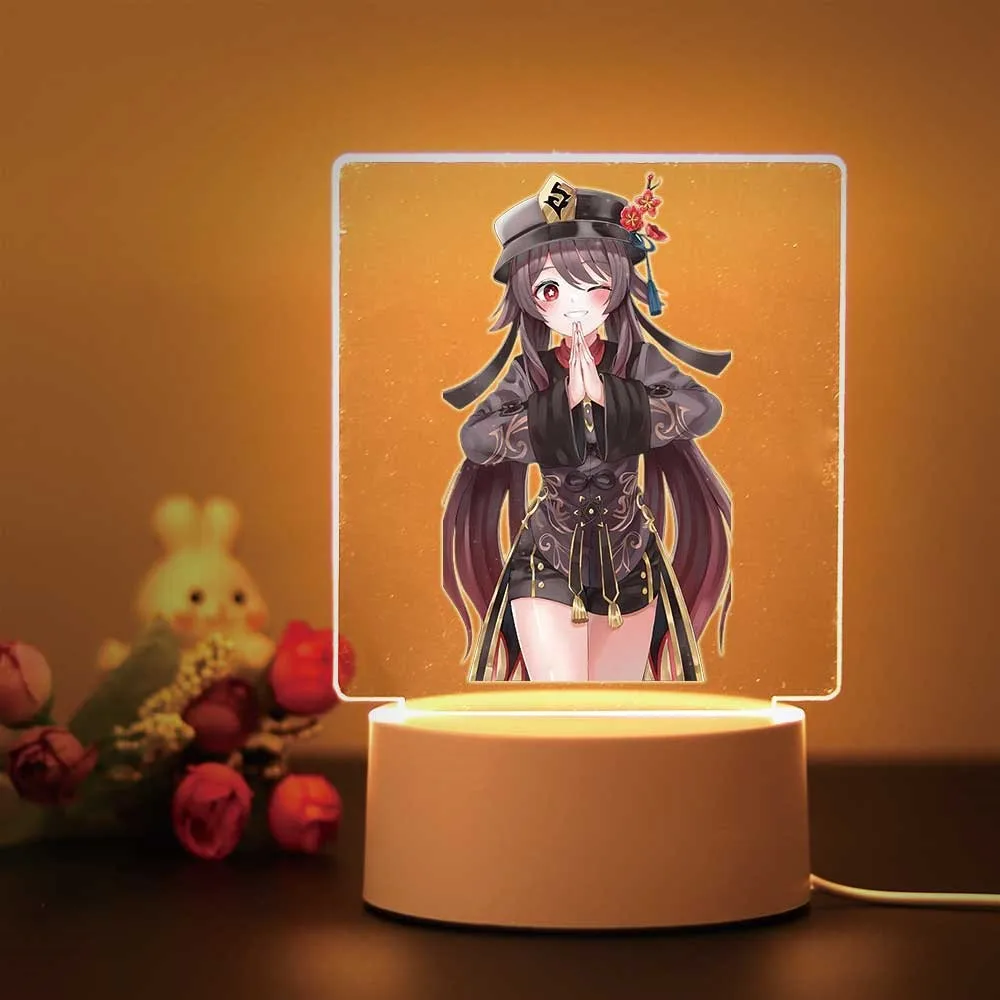 Genshin Cute Hu Tao 3D Illusion Light voor Game Room Decor de jongens meisjes verjaardagscadeau