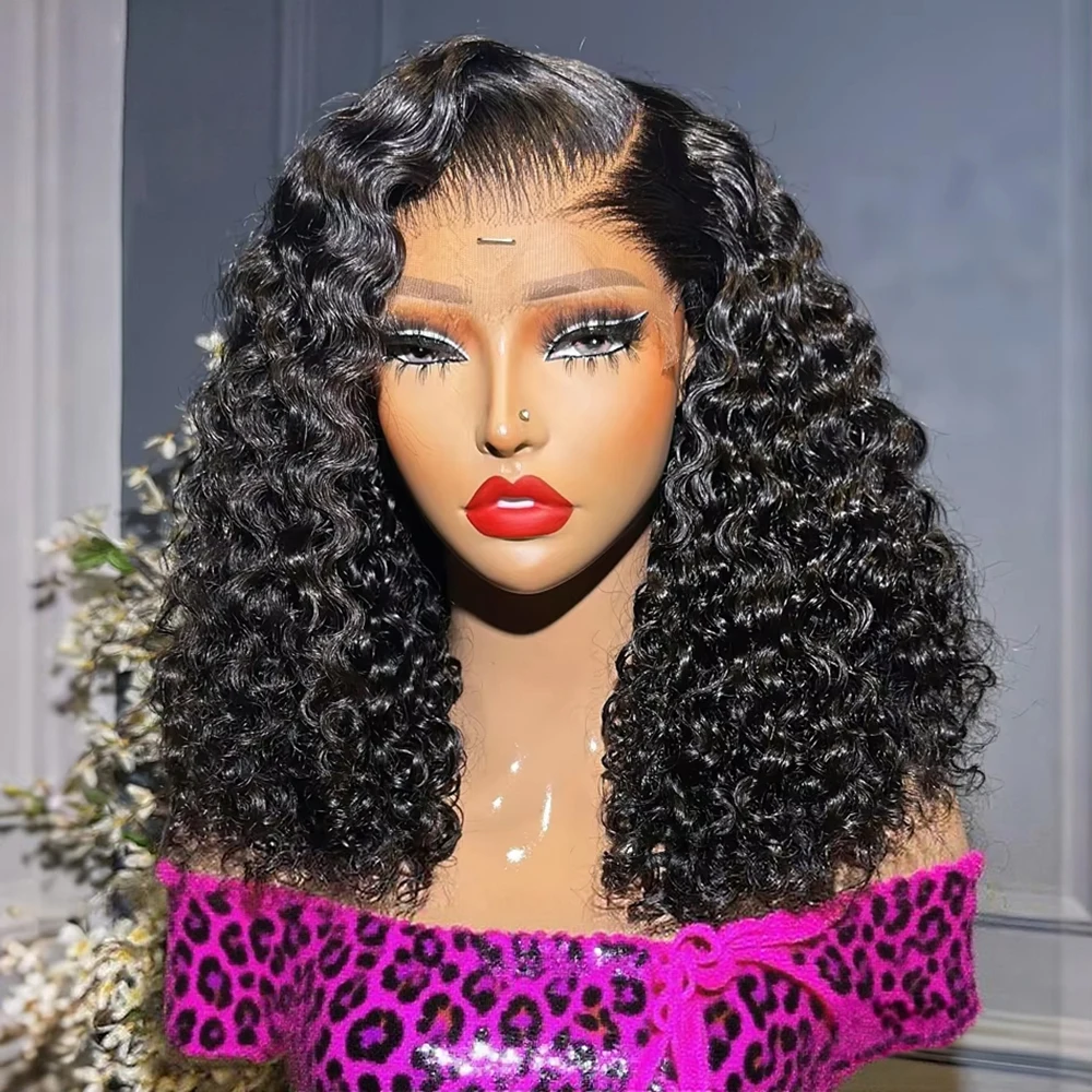 Deep Wave Short Bob 7x5 13x4 Glueless Wig Human Hair Brazilian Curly 13x6 HD Lace Front Wig For Women Preplucked No Glue Pre Cut