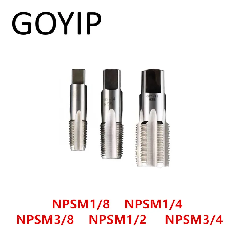 

5 Pieces NPSM 1/8 1/4 3/8 1/2 3/4 NPSM Type Threading Taps American Standard Straight Pipe Thread For Mechanical Joints