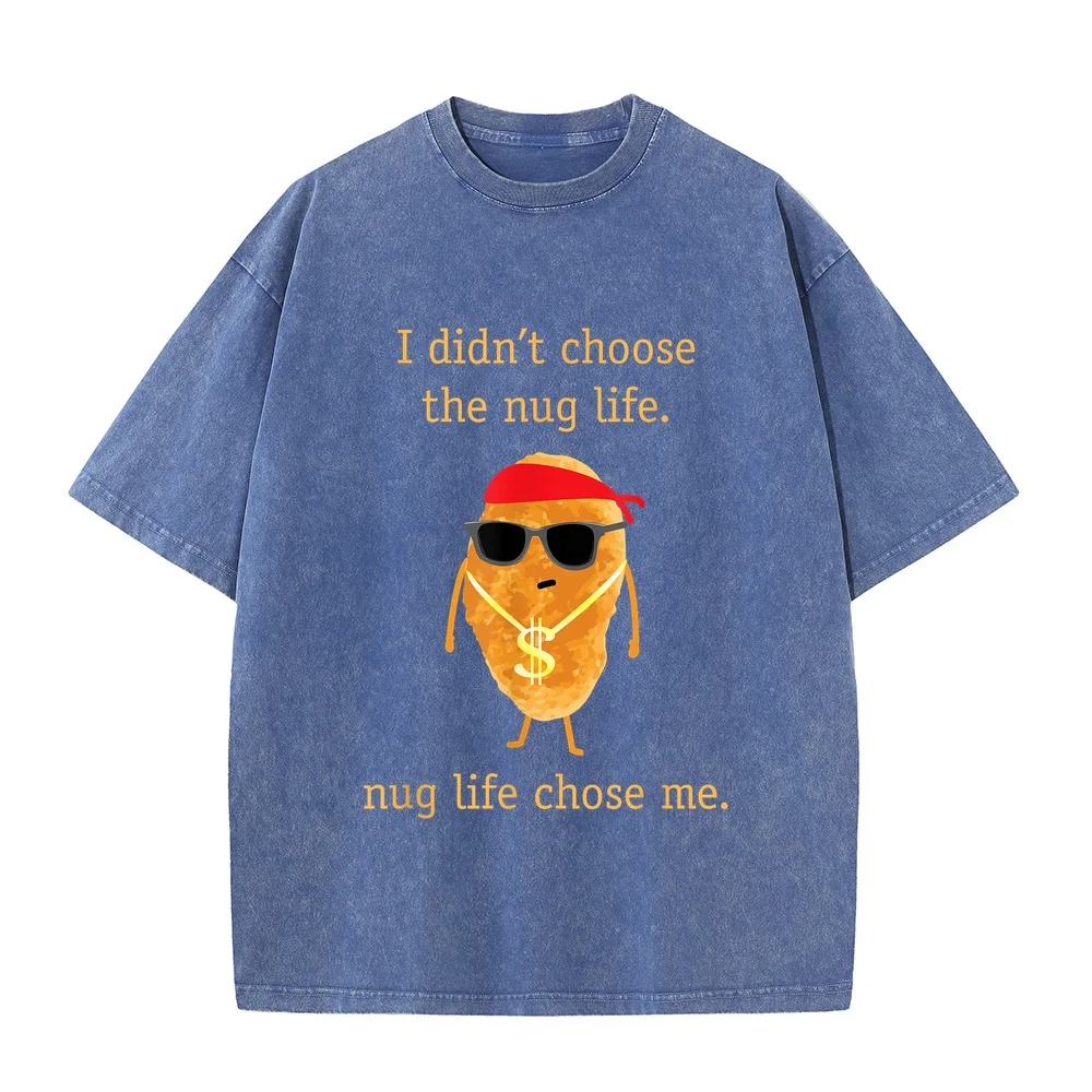 Funny Nugget Shirt Nug Life Chicken Tshirt Men's Short Shirts Men Anime Anniversary Gift T Casual Tee Sleeve Summer Top