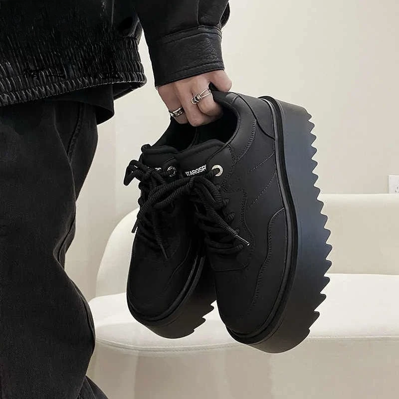 2026 New Men Casual Shoes Thick Sole Height Increasing Sneakers Lightweight Fashion Platform Shoes Male Breathable Lace Up