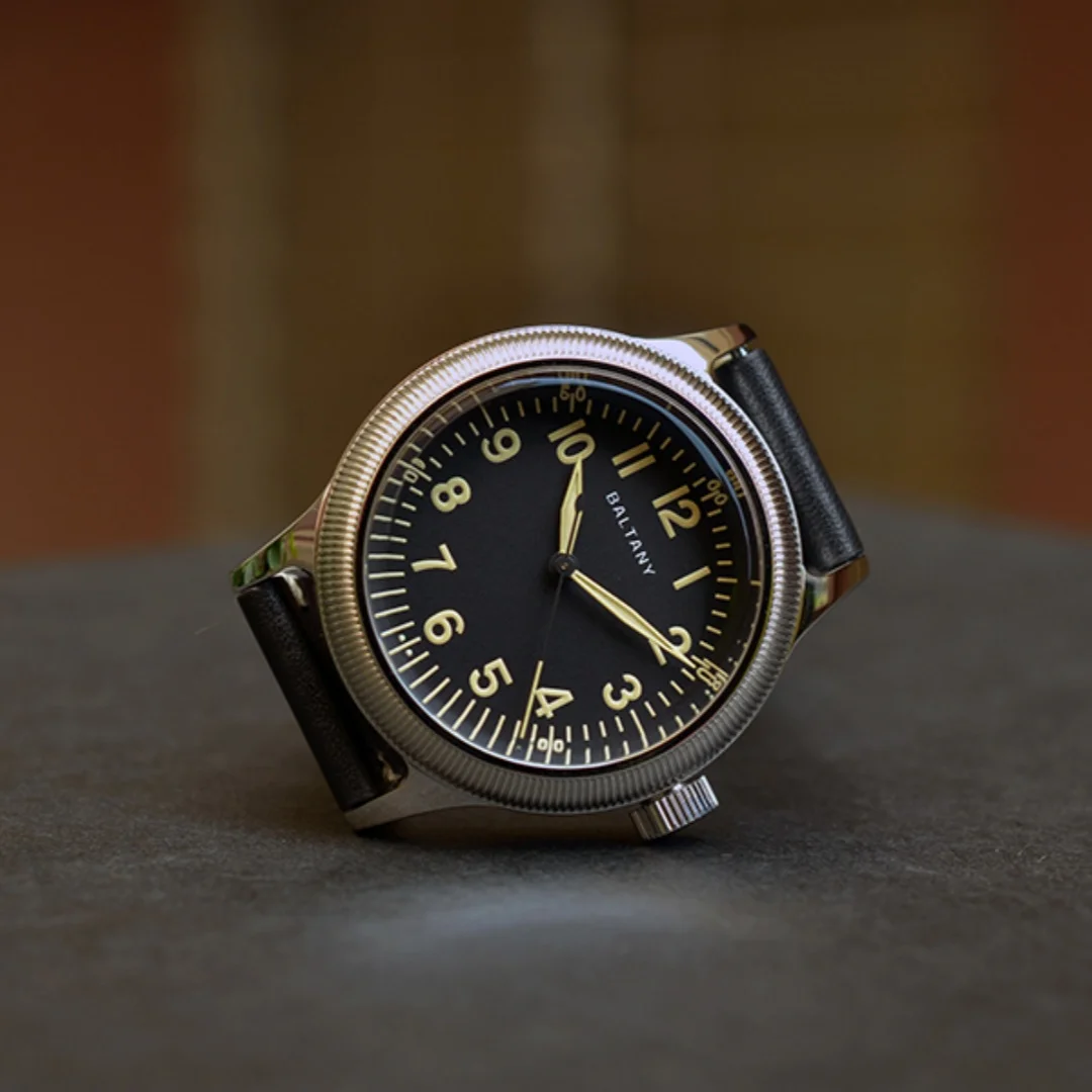 Baltany ريترو الفاخرة العسكرية التلقائية الميكانيكية ساعة رجالية الياقوت الزجاج الفولاذ المقاوم للصدأ 100 متر مقاوم للماء تكريم الساعات