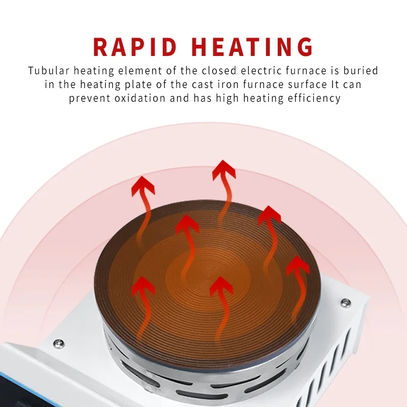 Horno eléctrico de temperatura ajustable digital para laboratorio, placa calefactora eléctrica cerrada sin llama abierta e